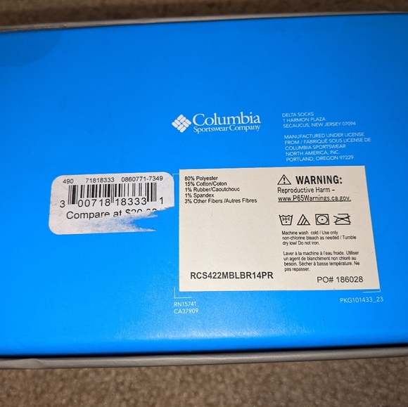 NWT Men's 4 pk Columbia Cushioned Socks w/ reinforced toe and heel Shoe Sz 6-12 - Picture 6 of 8